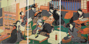 Utagawa_Kunisada_-_Printmaking_triptych